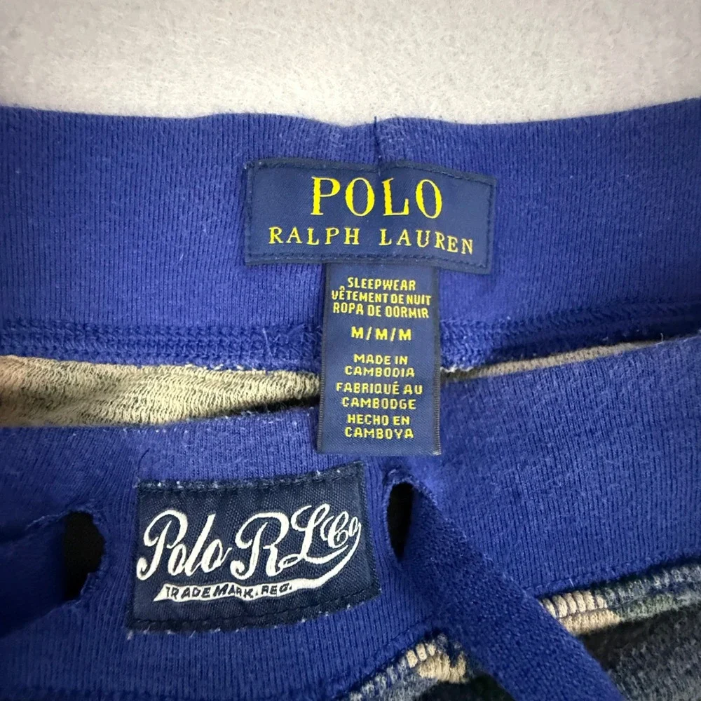 Polo Ralph Lauren Camo Waffle Knit Jogger Pants Big Pony Mens Medium Multi Color - Picture 7 of 11